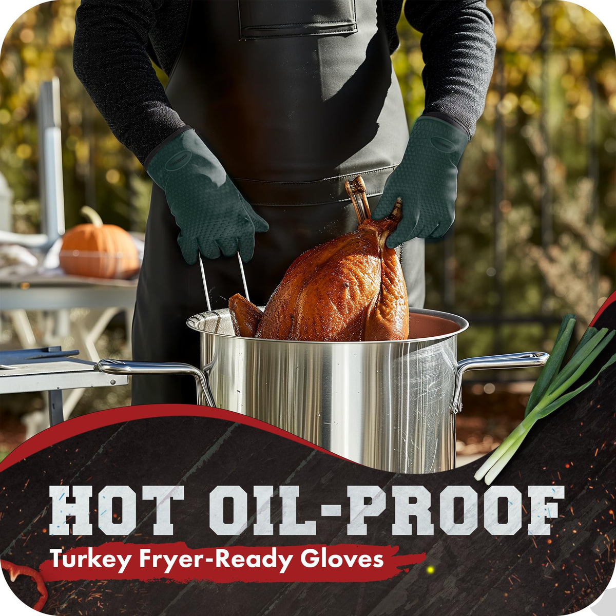 Kitchen Perfection 11-inch gloves – extended coverage for grilling and baking.