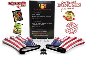 Kitchen Perfection heat-resistant BBQ gloves highlight waterproof silicone double layer
