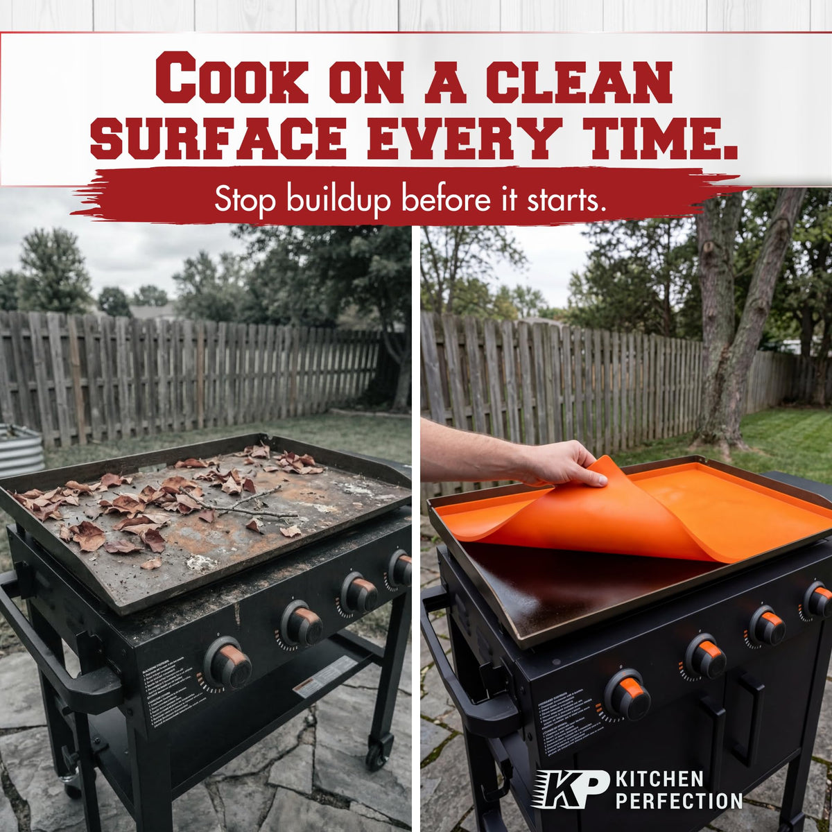 Rust-protection seal from Kitchen Perfection blocks moisture and debris on Blackstone.
