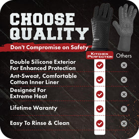 Kitchen Perfection XL gloves emphasize durable materials for heavy-duty cooking tasks