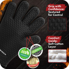 Kitchen Perfection XL smoker gloves reveal insulated cotton layer for comfort during long sessions