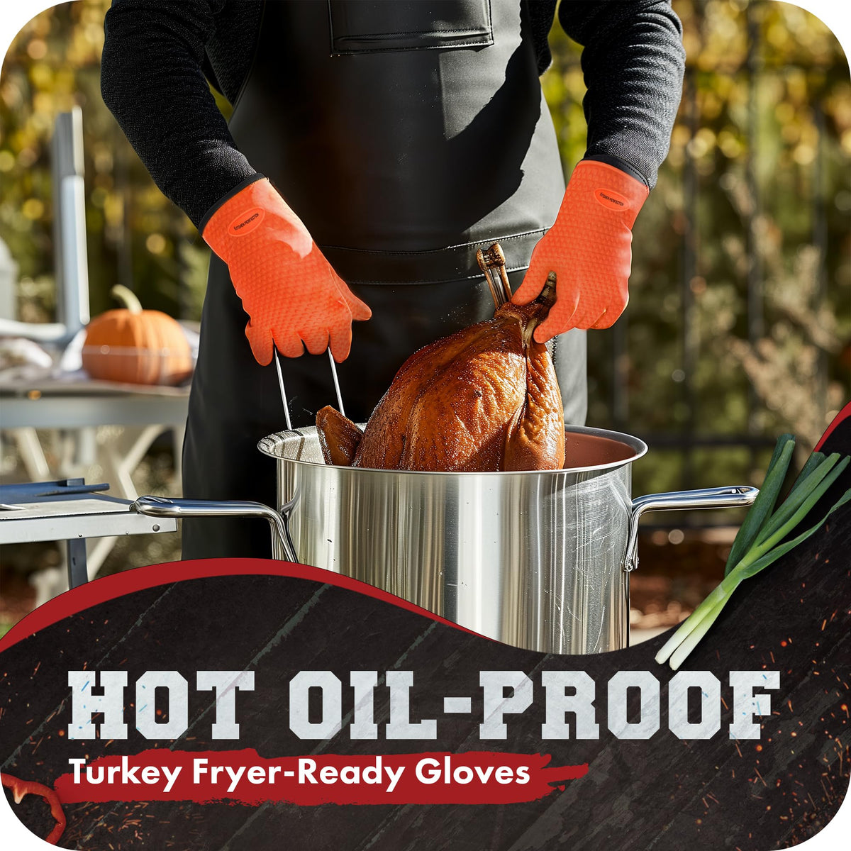 Kitchen Perfection XL waterproof gloves protect hands in wet grilling conditions