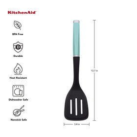 KitchenAid Classic turner Aqua Sky ergonomic handle for comfortable grip during cooking