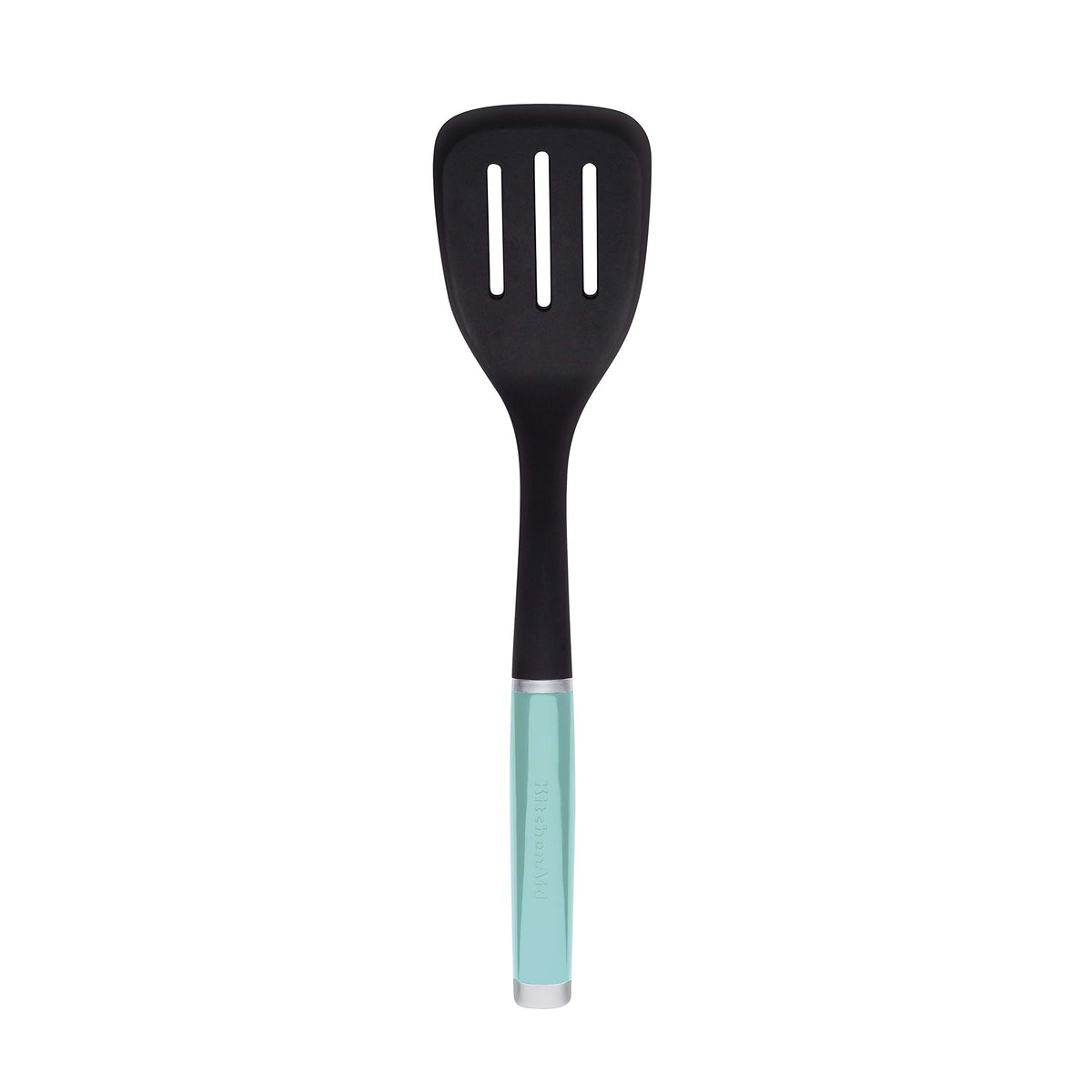 KitchenAid Classic nylon slotted turner Aqua Sky head ideal for flipping and draining sauces