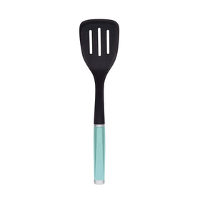 KitchenAid Classic nylon slotted turner Aqua Sky head ideal for flipping and draining sauces