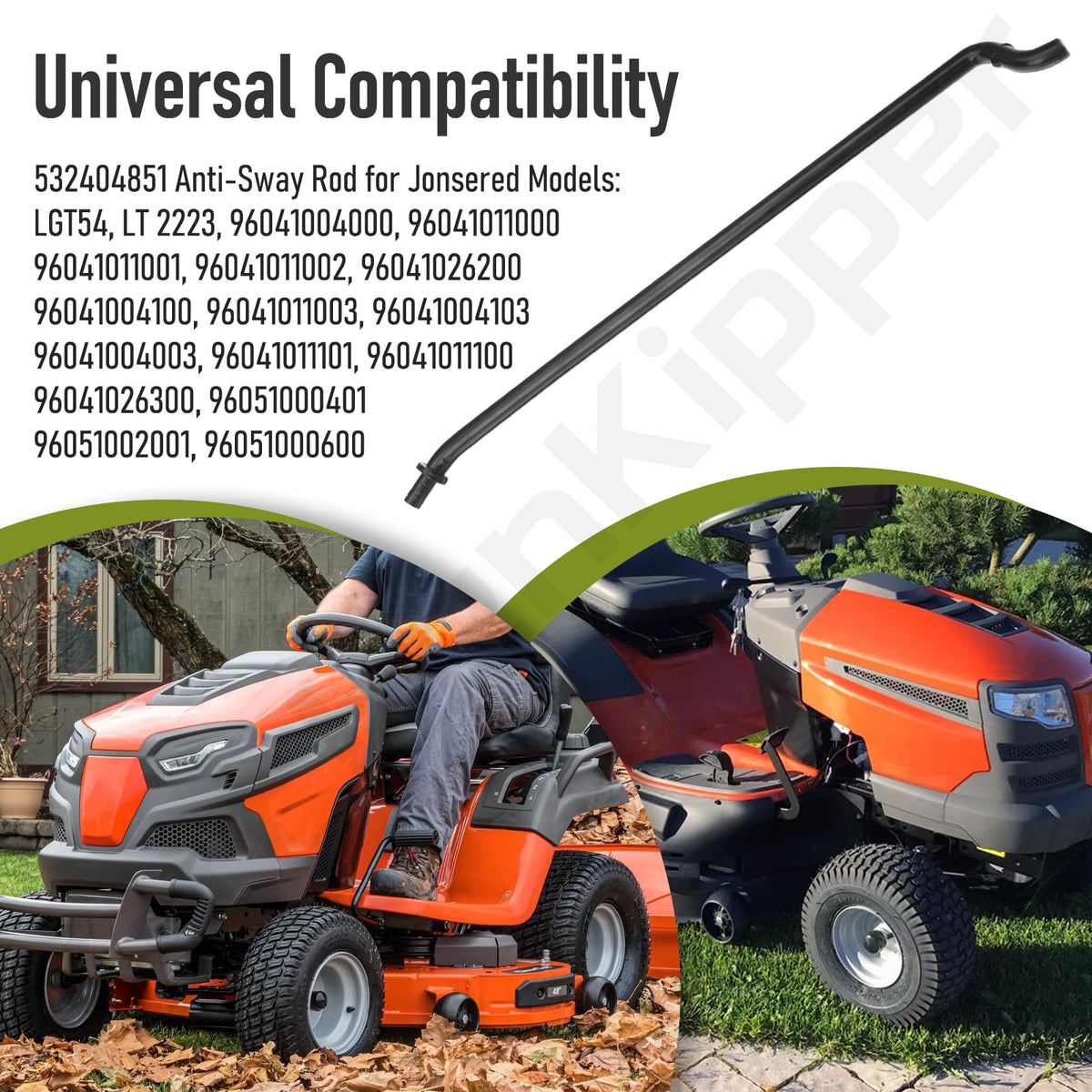 KitchenKipper anti-sway rod maintenance-free look reduces downtime during yard work.