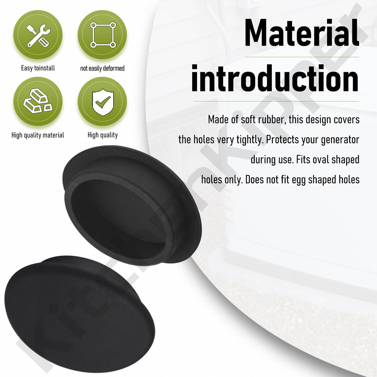 KitchenKipper rubber hole plug closeup showing flexible, durable protection