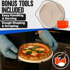 KitchenStar pizza stone baking breads with even heat distribution