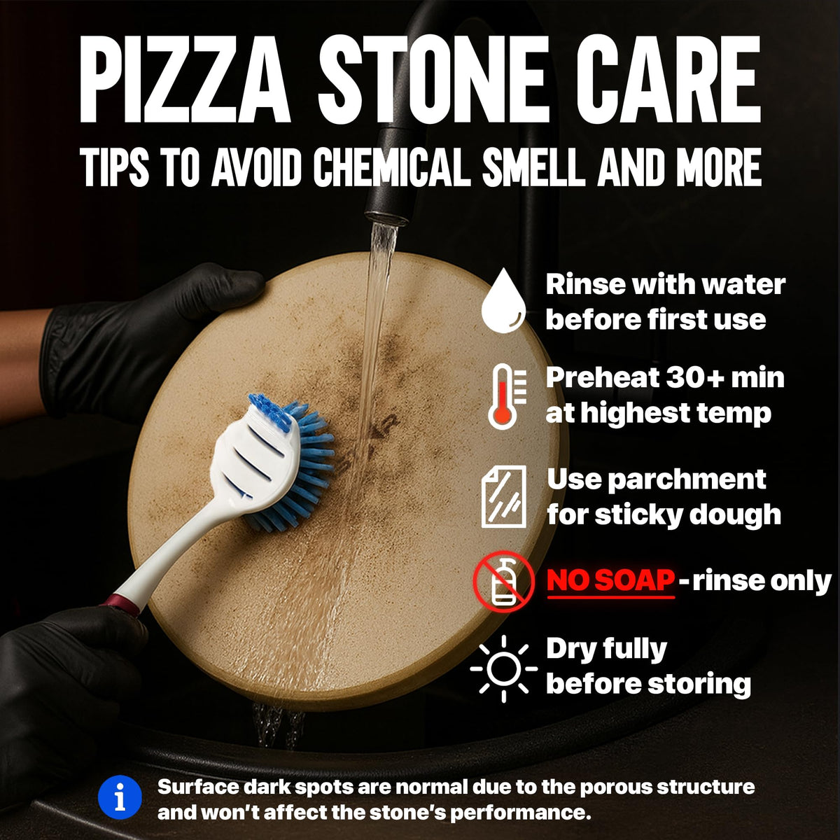 KitchenStar round 12-inch pizza stone ready for oven or grill setup