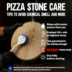 KitchenStar round 12-inch pizza stone ready for oven or grill setup