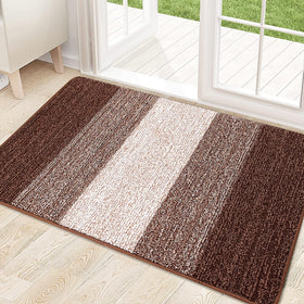 Kitinjoy door mat front view in brown traps moisture at the entry
