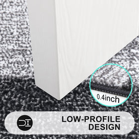 Kitinjoy low-profile mat 0.4 inch fits under most doors.