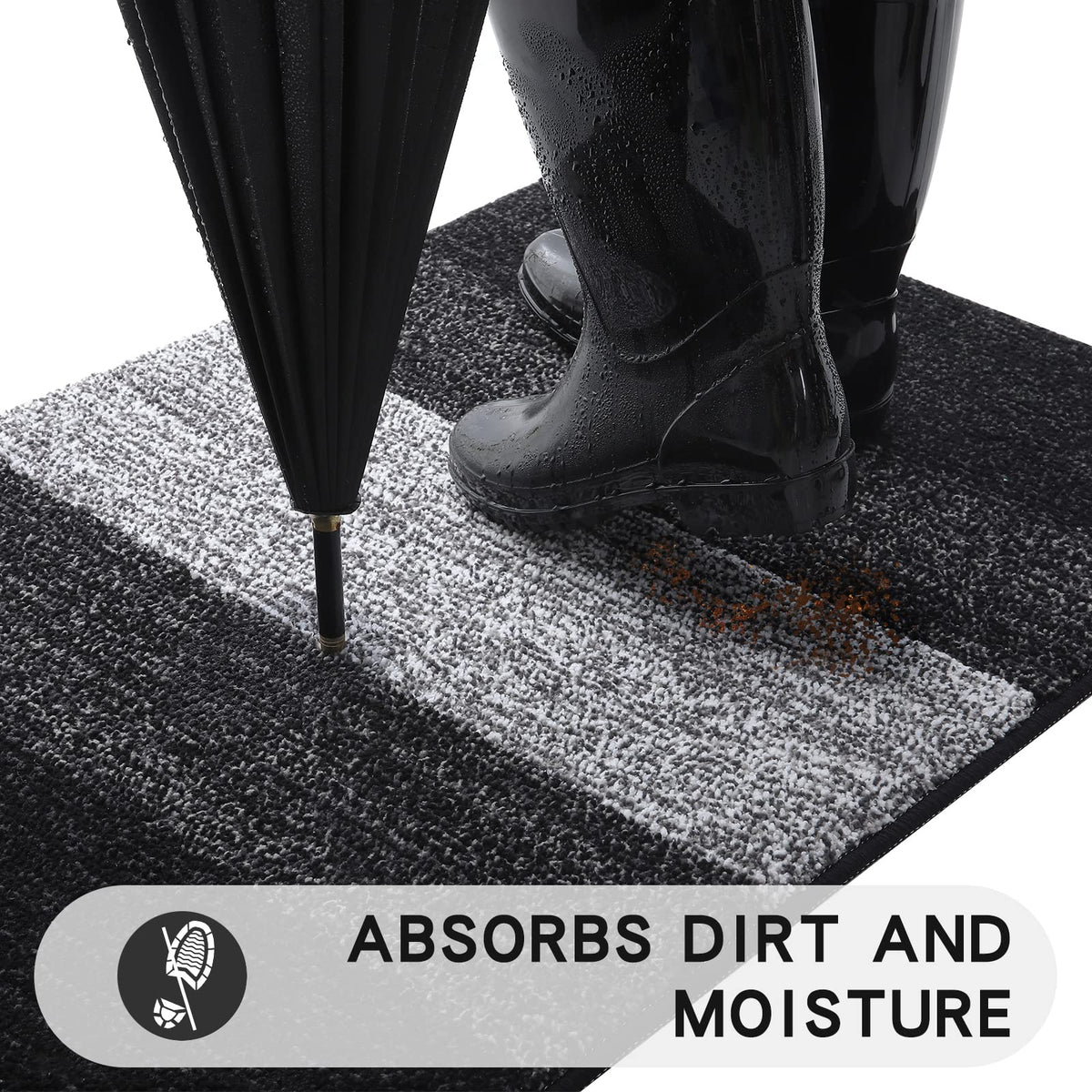 Kitinjoy mat with non-slip braided edges stays securely in place.