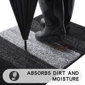 Kitinjoy mat with non-slip braided edges stays securely in place.