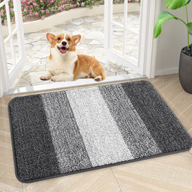 Kitinjoy indoor-outdoor door mat, front view, showing low-profile suitability.
