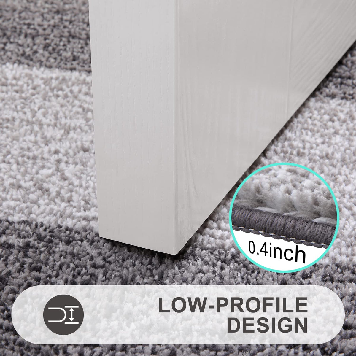 Kitinjoy low-profile 0.4 inch mat enables smooth door operation.