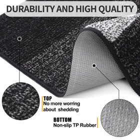 Kitinjoy dirt trapper mat keeps indoor floors clean after rain.