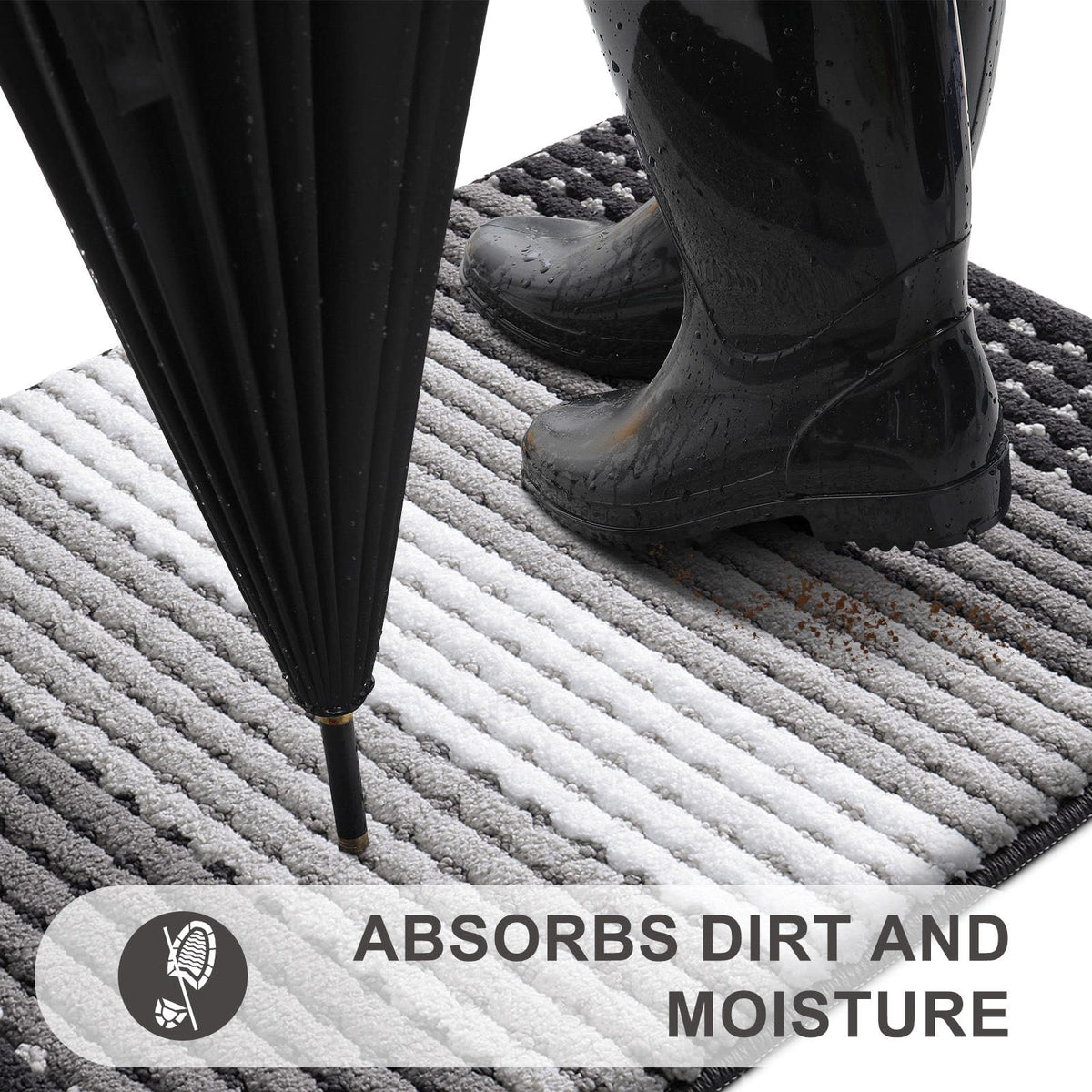 Kitinjoy non-slip dirt trapper mat helps prevent slips at entrances.