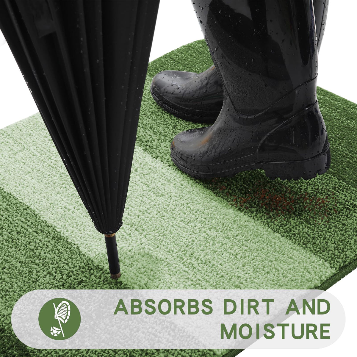 Kitinjoy non-slip dirt-trapper weave keeps floors clean and safe.
