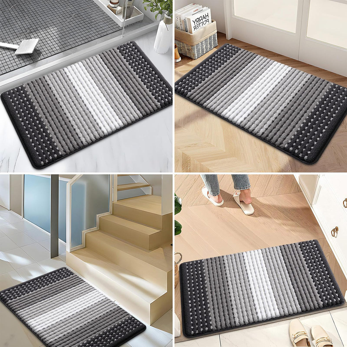 Kitinjoy sturdy braided-edge door mat stays in place in busy entryways.