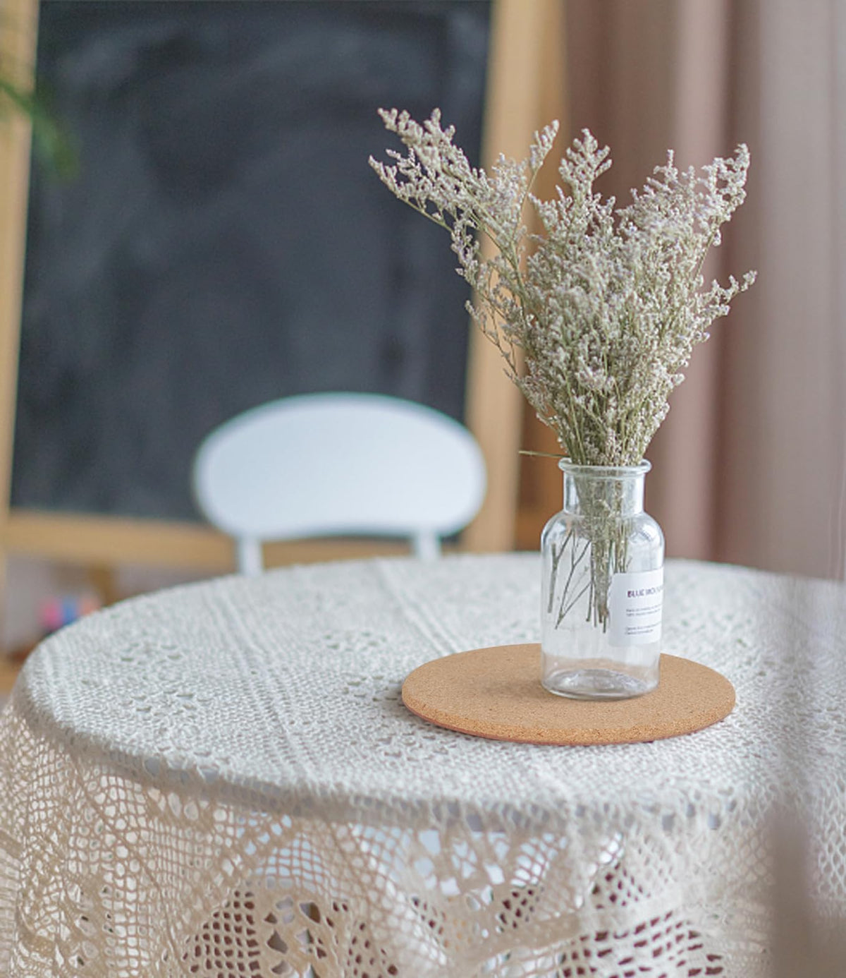 KITLAB cork plant coasters cleaning image demonstrates easy wipe-clean care.