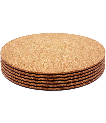 KITLAB cork plant coaster 8 inch, top view, protects surfaces from pots.