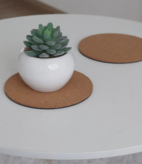 KITLAB cork plant coaster acts as placemat or craft-friendly pad.