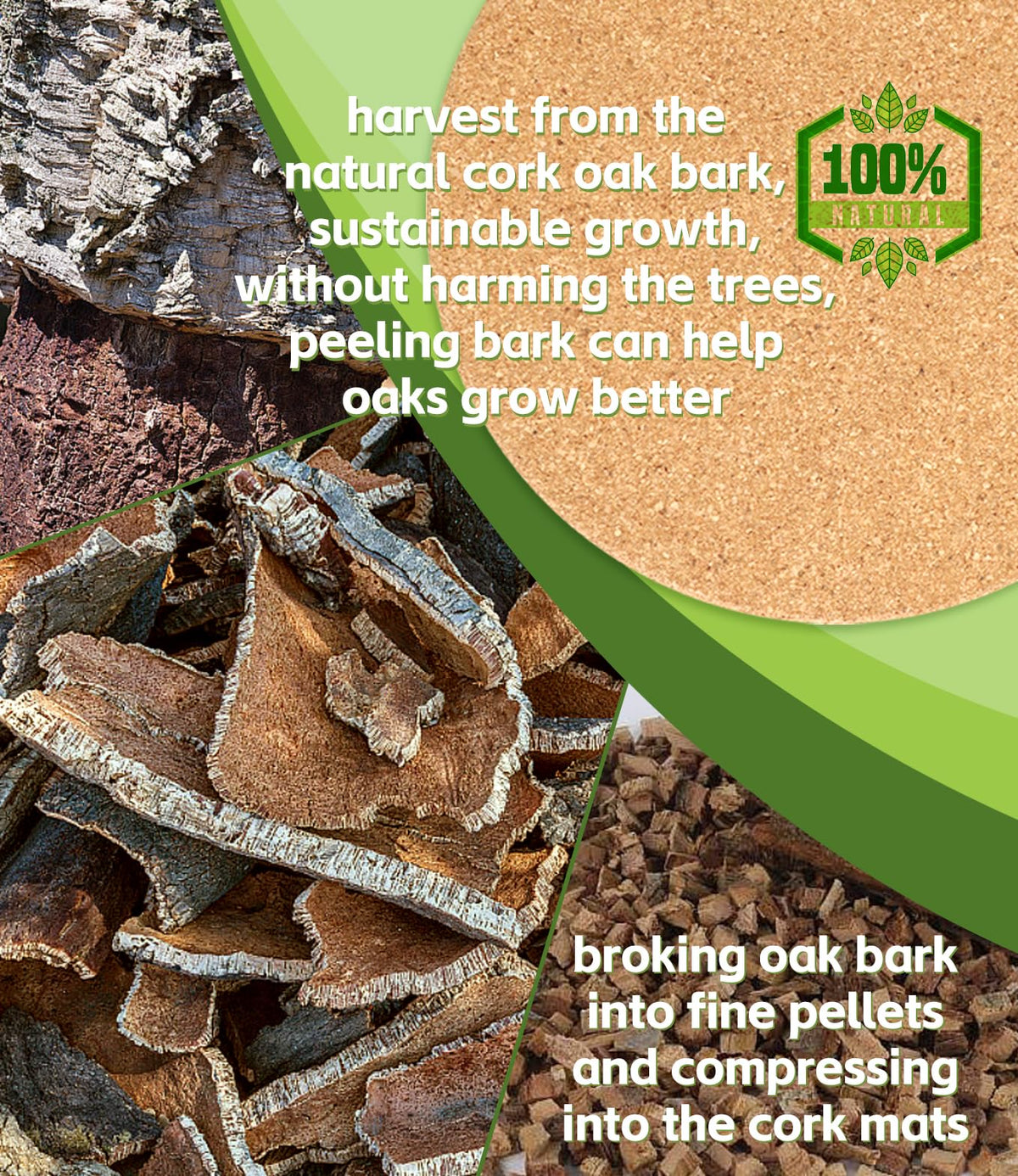 KITLAB cork plant coasters 10-inch side view highlighting thickness for stable placement.