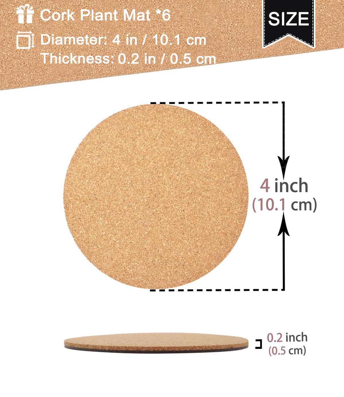 KITLAB double-layer cork mats provide stable support for potted plants.