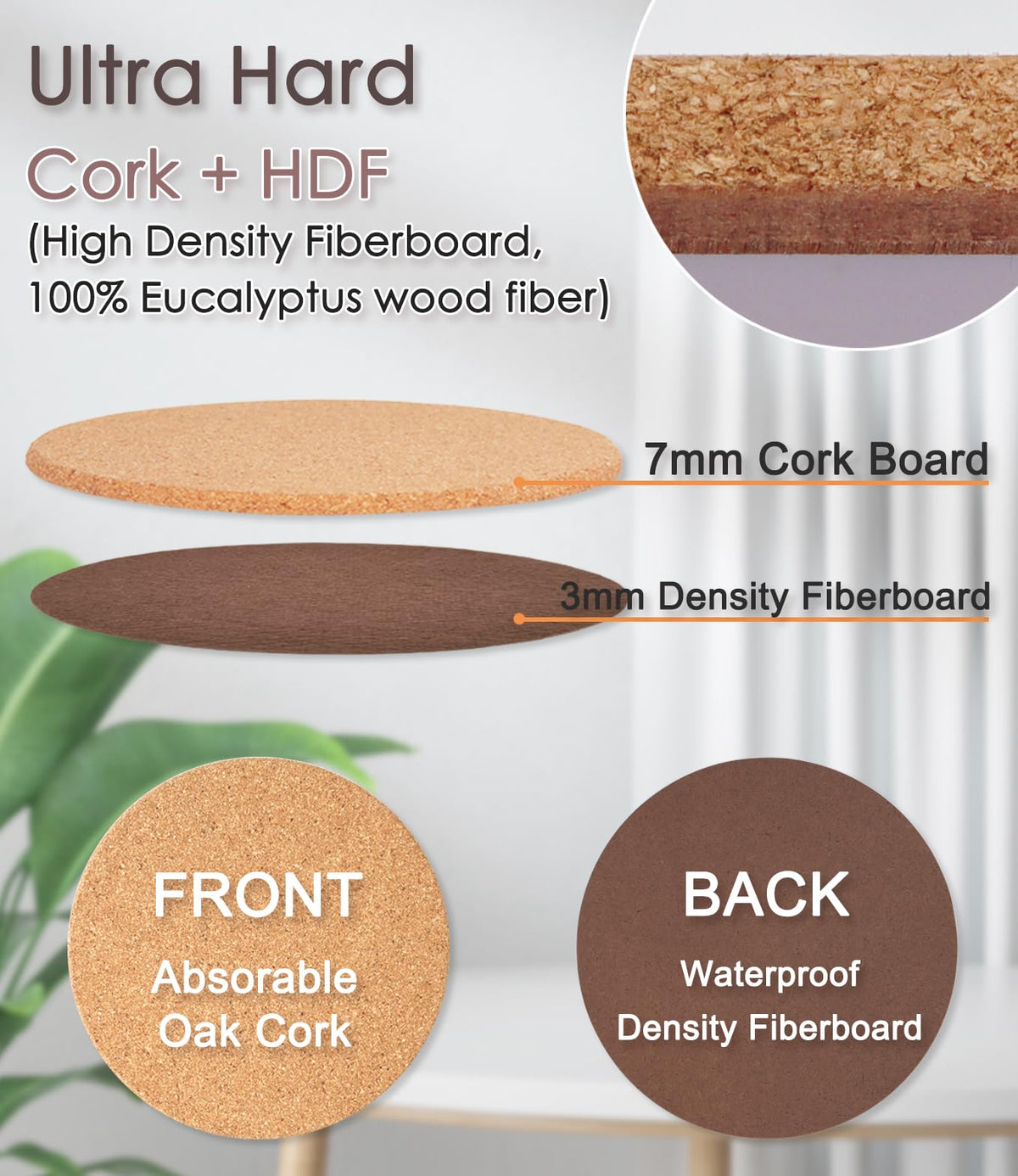 KITLAB cork trivet hot pad 10inch demonstrating heat resistance for pots and dishes.