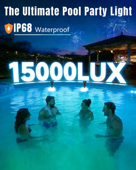 Kitloo 60 LEDs provide even bright illumination across the pool area.