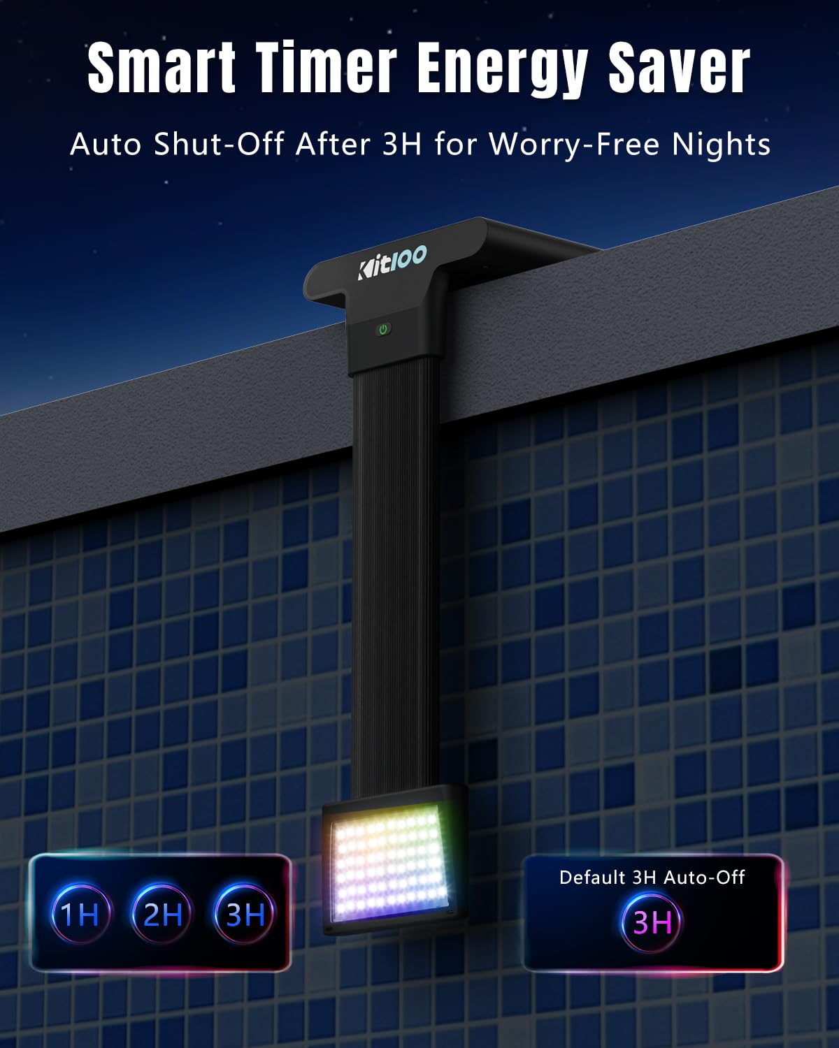 Kitloo 6800mAh battery powers long-lasting wireless operation after full sun charging.