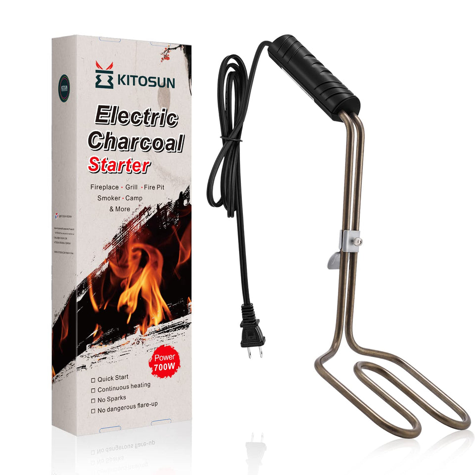 KITOSUN Electric Charcoal Starter coil-assembly for quick, spark-free ignition.