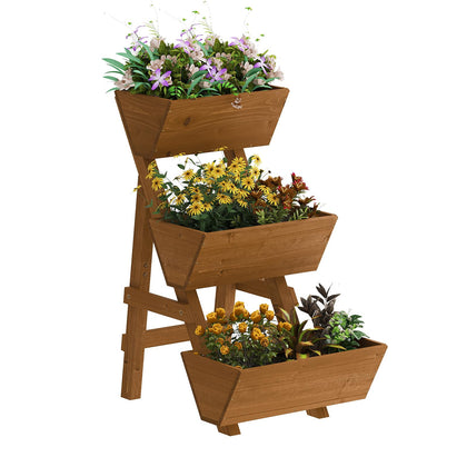 Kitsanery 3-tier wooden raised bed assembly for space-efficient planting