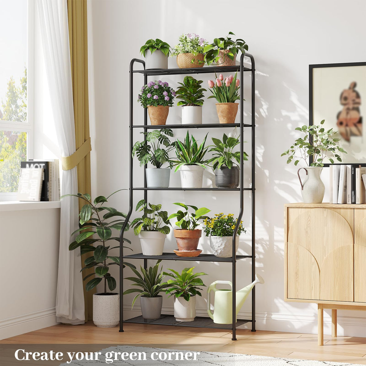 Kitsanery minimalist metal lines shelves promote airflow and sunlight access