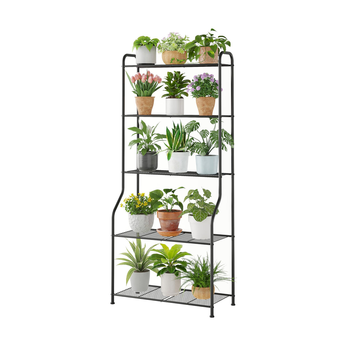 Kitsanery 5-tier plant stand displaying stacked pots for space-saving indoor garden
