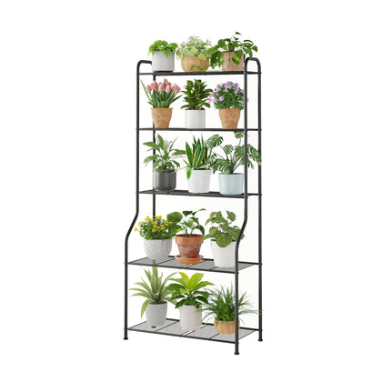 Kitsanery 5-tier plant stand displaying stacked pots for space-saving indoor garden