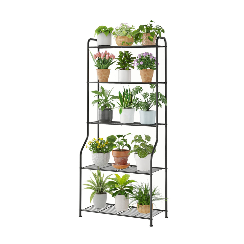 Kitsanery 5-tier plant stand displaying stacked pots for space-saving indoor garden