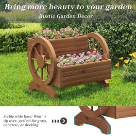 Kitsanery wooden planter with upper and lower compartments enables mixed planting