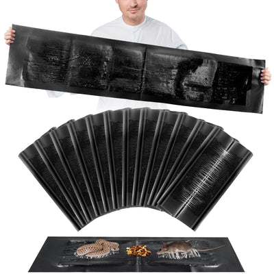 Kittmip 12-pack mouse glue trap showing large 47 x 11 board for home rodent control