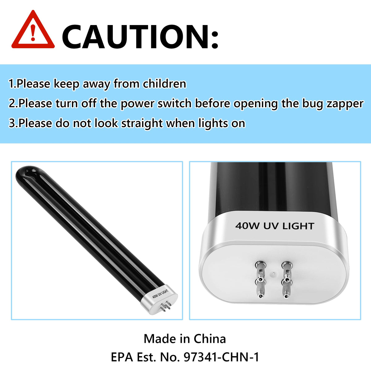 Kittmip 40W UV bulb lifetime information showing 7500 hours