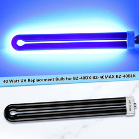 Kittmip 40W UV bulb glowing and casting a 360-degree beam