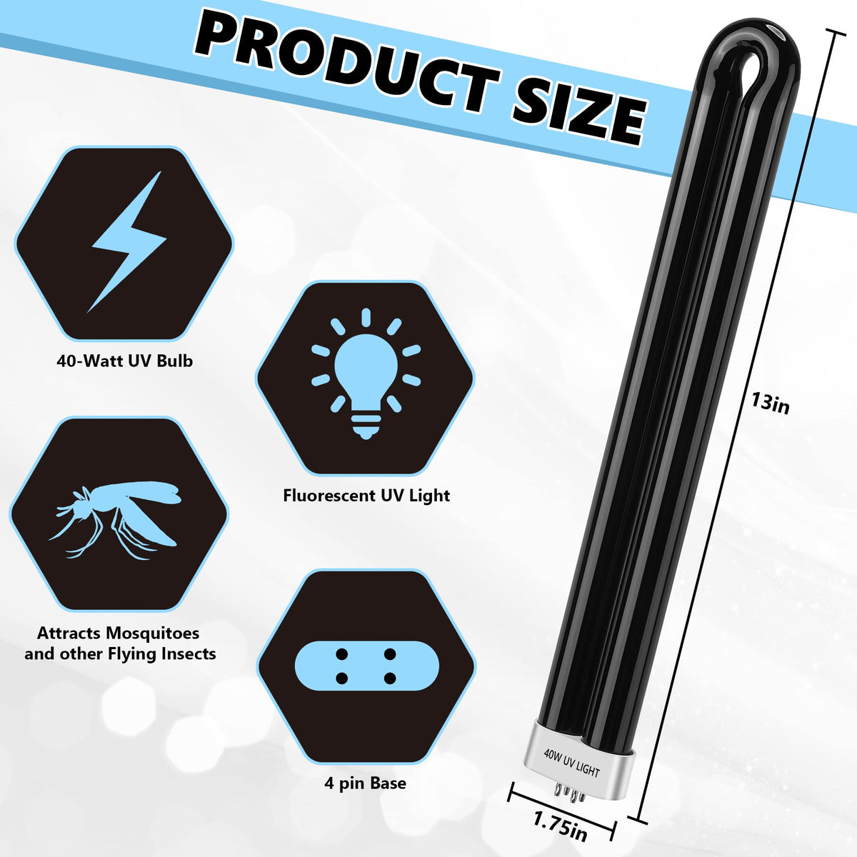 Kittmip 40W UV bulb installed in Black Flag zapper for easy replacement
