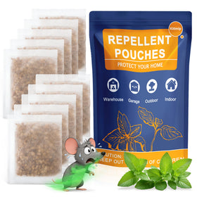 Kittmip mouse repellent pouches pack shows natural plant oils for scent-based protection.