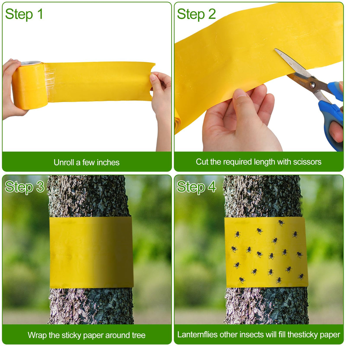 Kittmip trap wrapped around a garden plant to guard leaves and fruit.