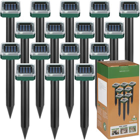 Kittmip solar mole repellent stake ready to deter garden moles