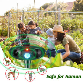 Kittmip Compact garden-safe device installs easily by soil for deterrence.