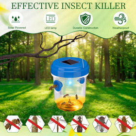 Kittmip Wasp Trap hanging in garden for versatile use