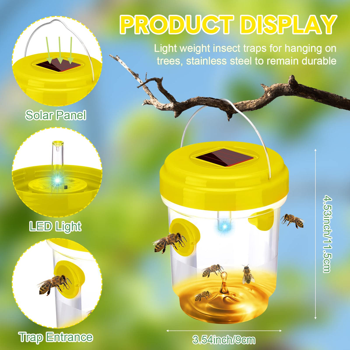 Kittmip Wasp Trap with sugar water lure for outdoor use.
