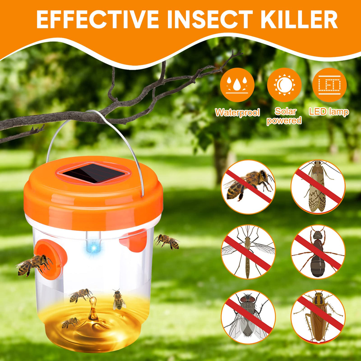 Kittmip UV LED attraction enhances nighttime insect lure.